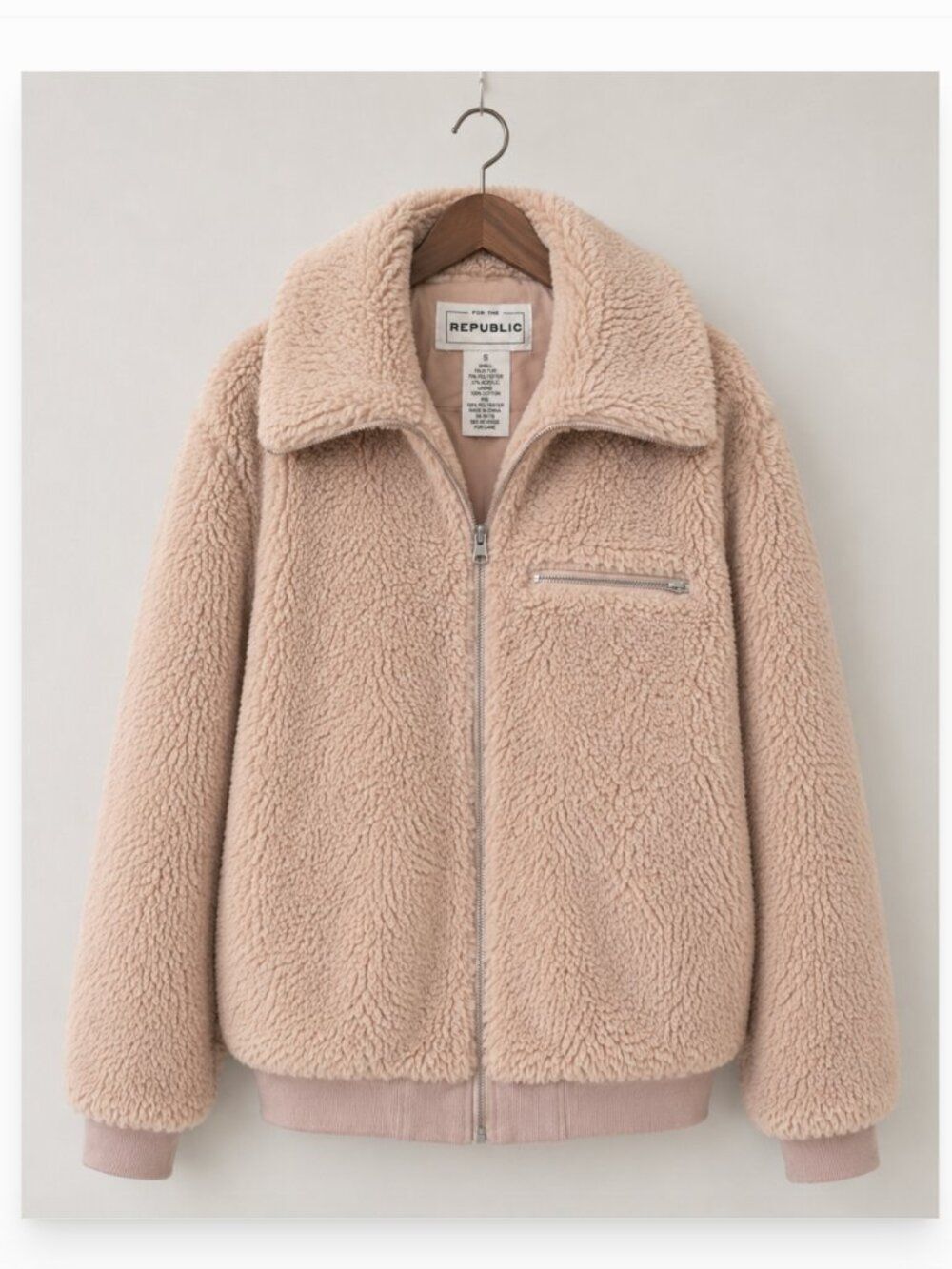 The Republic‎ Teddy Jacket – Blush Pink - Size S